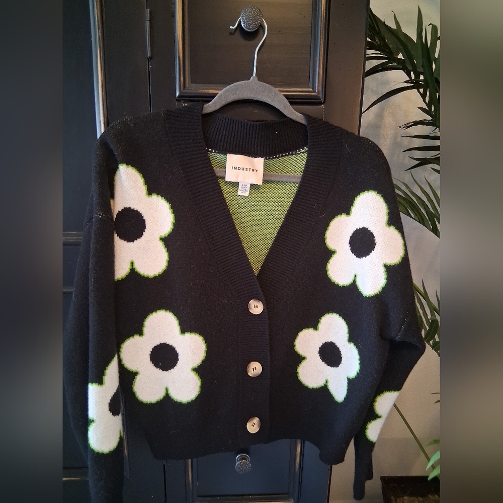 Black Floral Women's Sweater